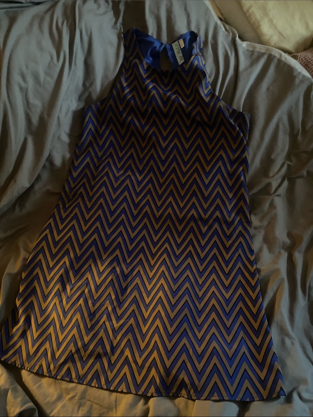 Vena Cava Blue and Gold Chevron top